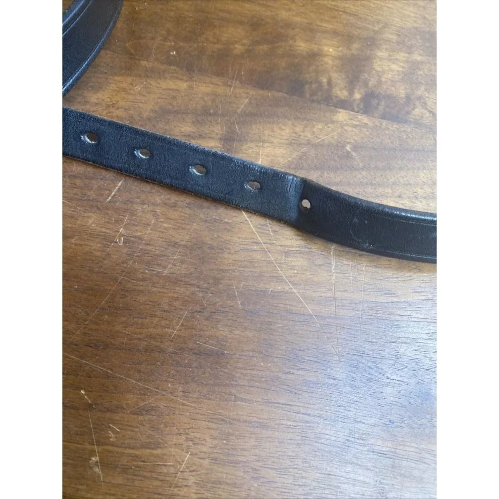 Tory English Bridle Leather Belt Black Women’s Sz 28 Style 2134 Stitched 3/4